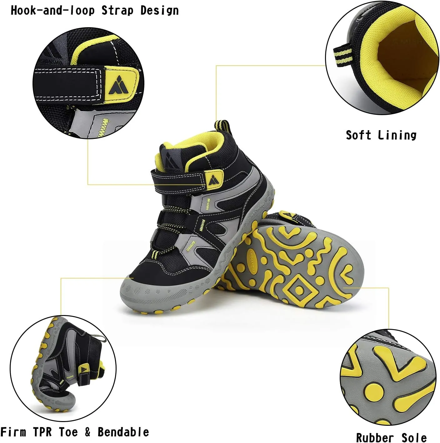 Mishansha Boys Girls Hiking Shoes Kids Anti Collision Hiking Boots Non Slip Sneakers Outdoor Trekking Walking Climbing Running
