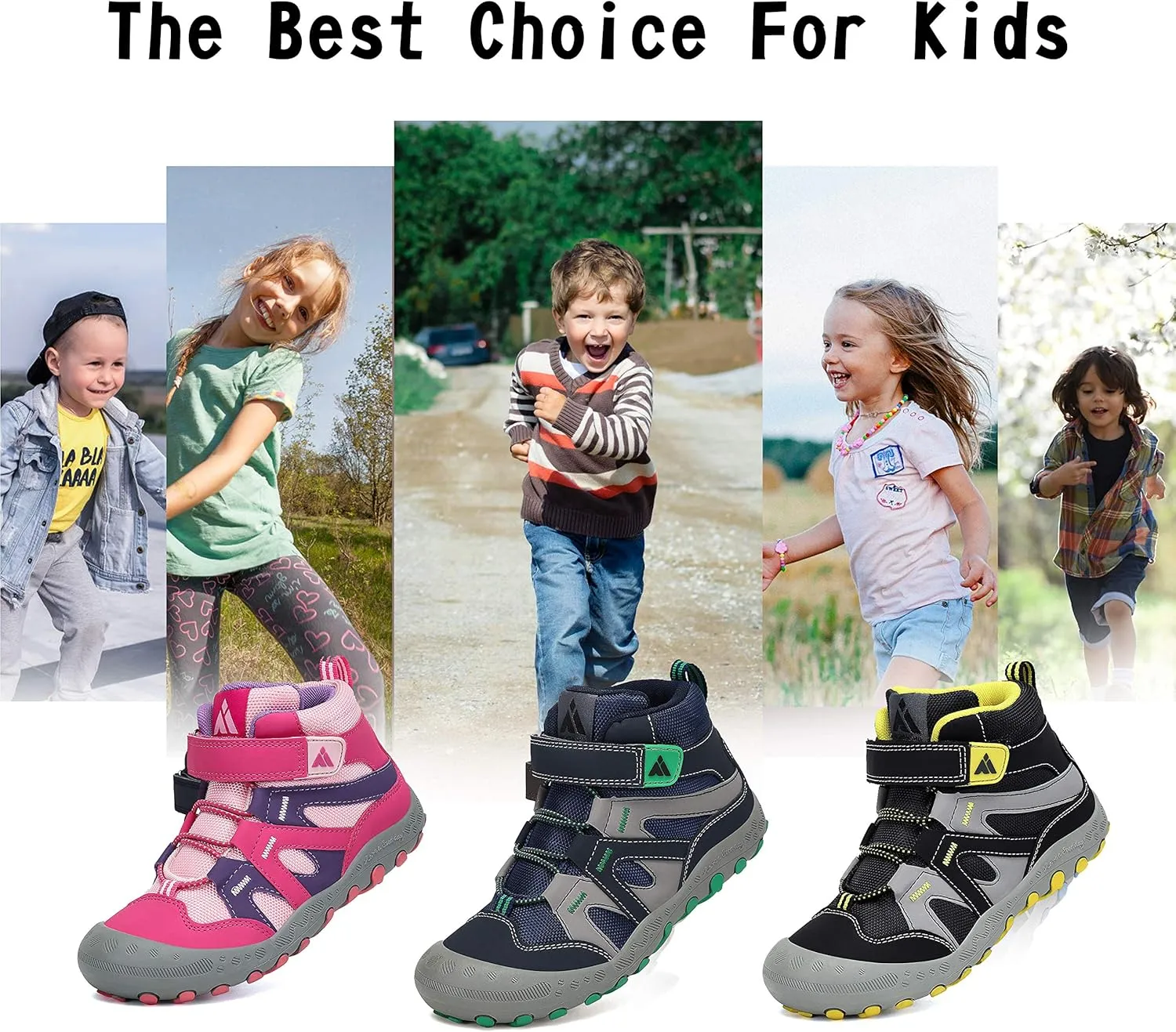 Mishansha Boys Girls Hiking Shoes Kids Anti Collision Hiking Boots Non Slip Sneakers Outdoor Trekking Walking Climbing Running