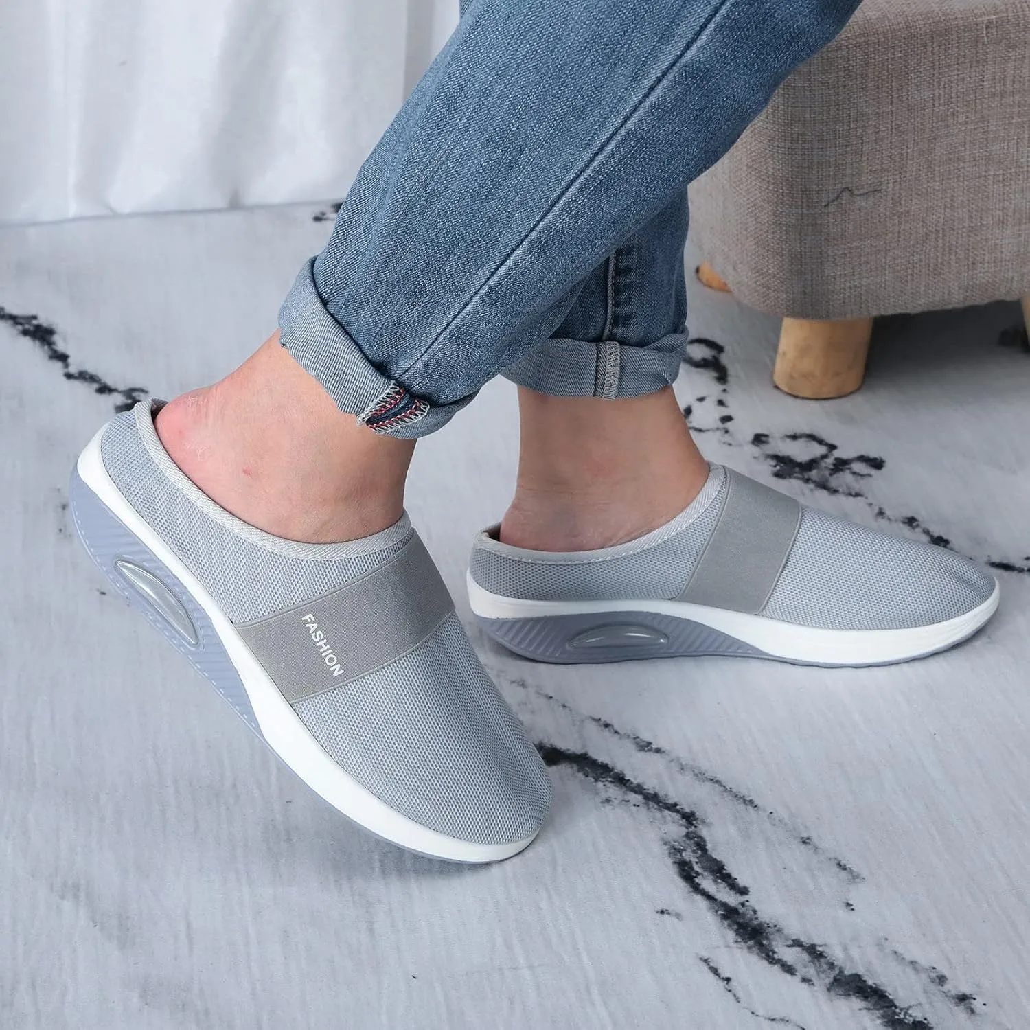 Mules for Women 2025 Summer Slip On Backless Sneakers Closed Toe Wide Width Orthopedic Walking Mesh Beach Sandals