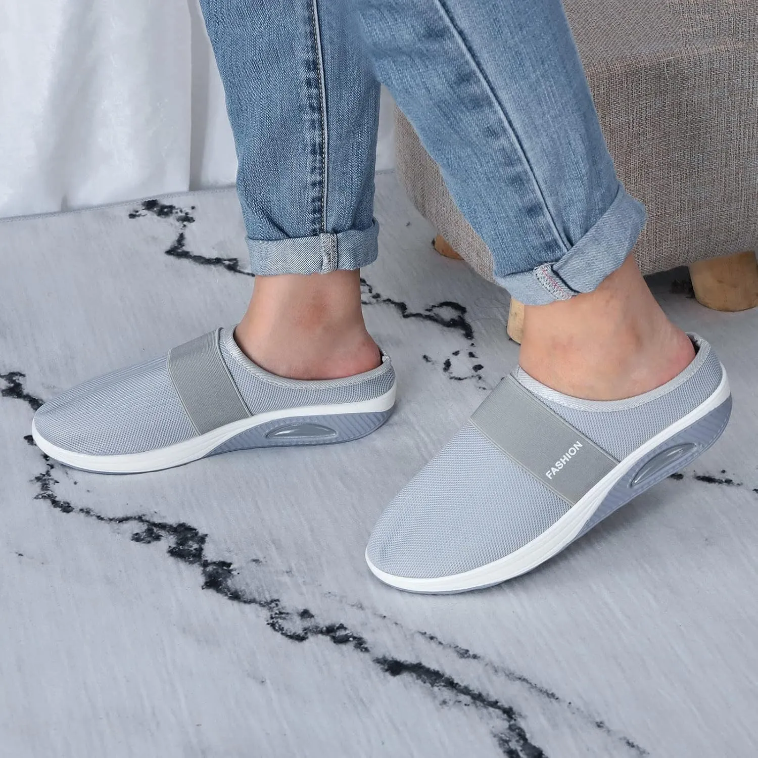 Mules for Women 2025 Summer Slip On Backless Sneakers Closed Toe Wide Width Orthopedic Walking Mesh Beach Sandals