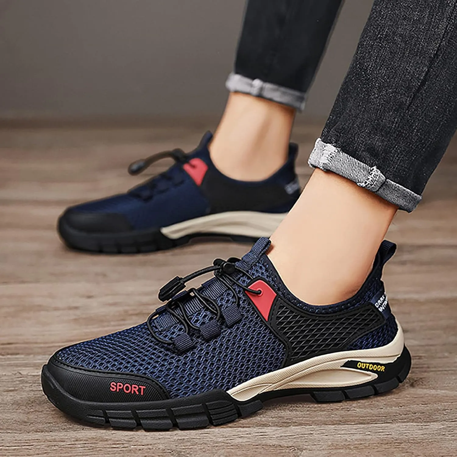 New Summer Mesh Shoes Men's Breathable Casual Sports Versatile Daily Hollow Sandals Sneaker Shoe Rack for Men