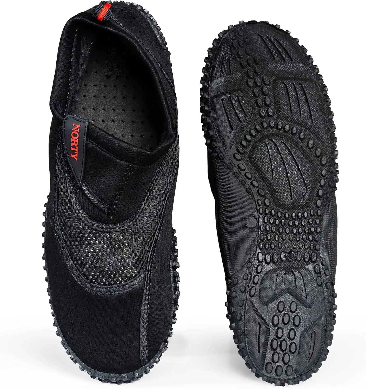 NORTY Mens Big Sizes 13-18 Aqua Sock Wave Water Shoes - Waterproof Slip-Ons for Pool, Beach and Sports