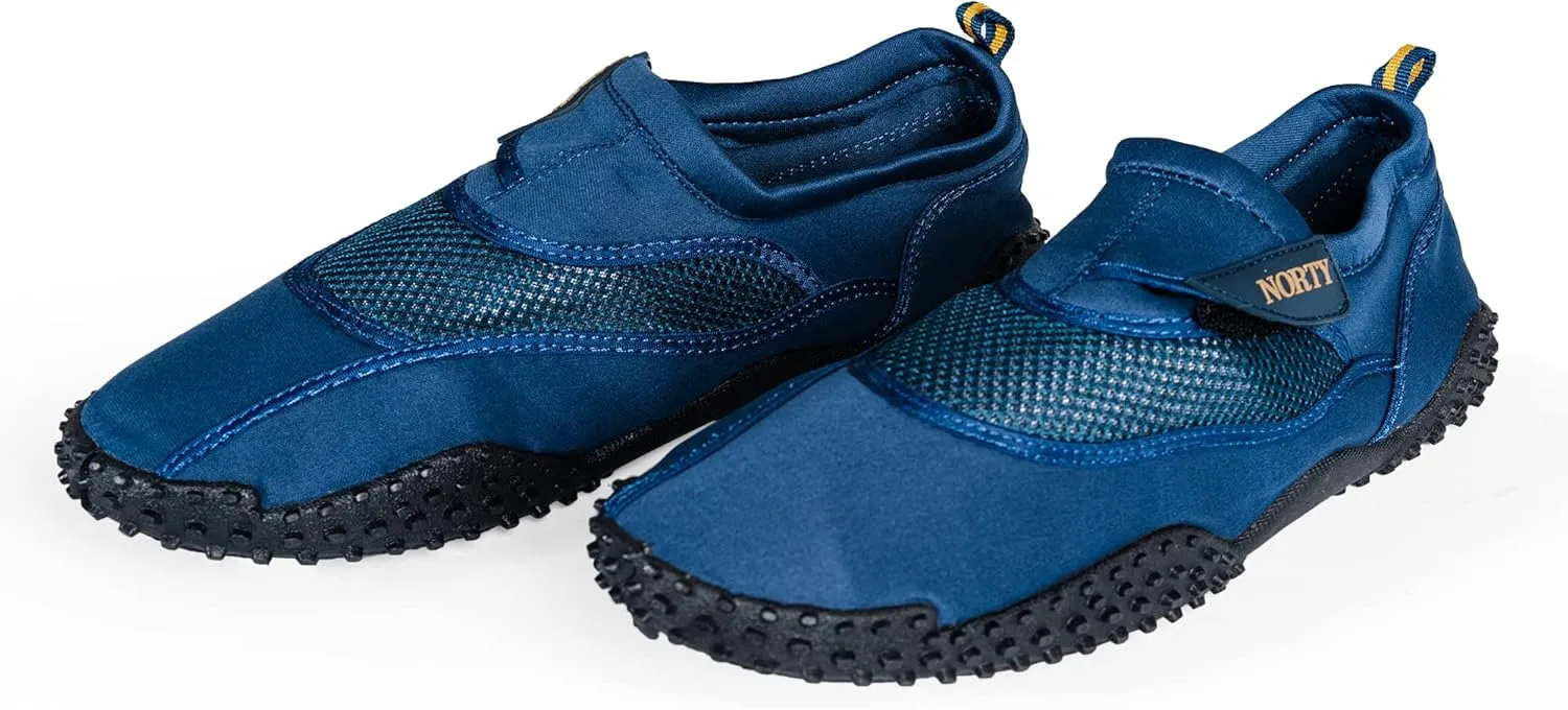NORTY Mens Big Sizes 13-18 Aqua Sock Wave Water Shoes - Waterproof Slip-Ons for Pool, Beach and Sports