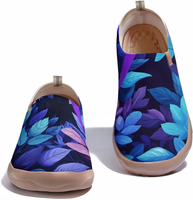 Onehorse Women's Slip-Ons Loafers Flowers Artistic Shoes Lightweight Comfortable Casual Travel Footwear