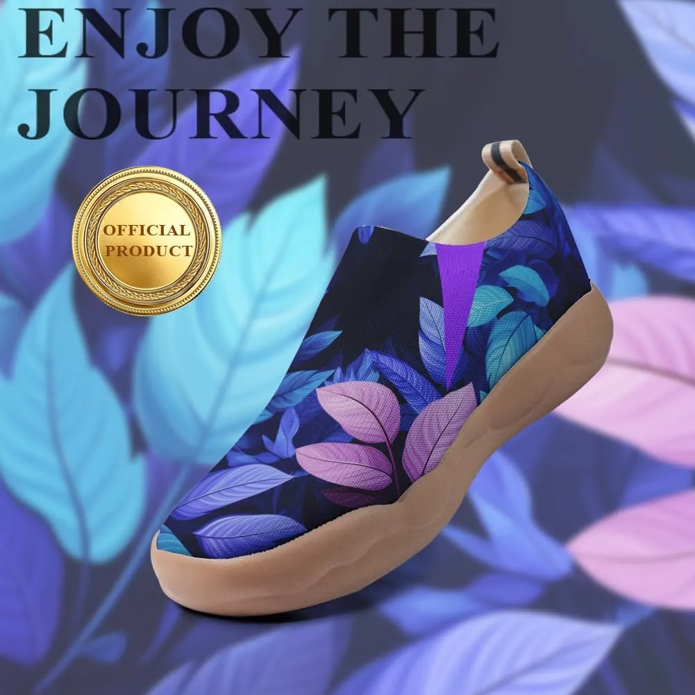 Onehorse Women's Slip-Ons Loafers Flowers Artistic Shoes Lightweight Comfortable Casual Travel Footwear