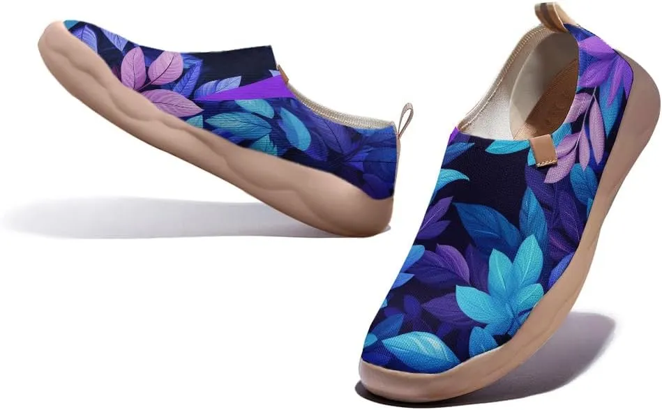Onehorse Women's Slip-Ons Loafers Flowers Artistic Shoes Lightweight Comfortable Casual Travel Footwear
