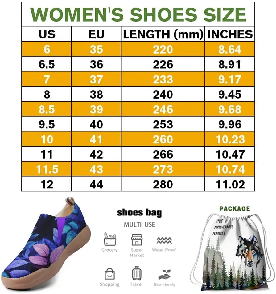 Onehorse Women's Slip-Ons Loafers Flowers Artistic Shoes Lightweight Comfortable Casual Travel Footwear