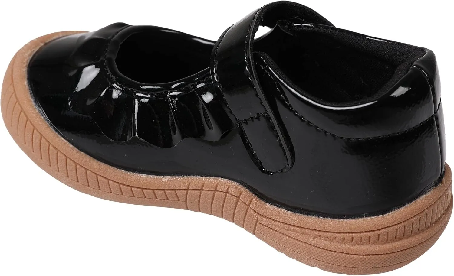 Oomphies Amina Ruffled Mary Jane Shoes for Girls  Comfy Slip On Dress Shoes with Hook & Loop Closure and Cushion Footbed