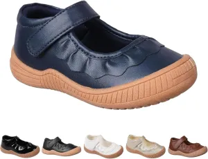 Oomphies Amina Ruffled Mary Jane Shoes for Girls  Comfy Slip On Dress Shoes with Hook & Loop Closure and Cushion Footbed