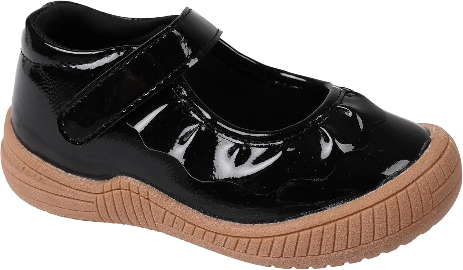 Oomphies Amina Ruffled Mary Jane Shoes for Girls  Comfy Slip On Dress Shoes with Hook & Loop Closure and Cushion Footbed