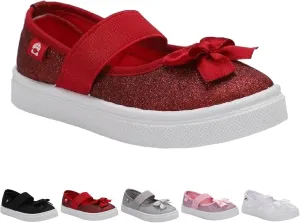 Oomphies Quinn Slip-On Mary Jane Shoes for Girls  Comfortable Elastic Strap, Cushioned Insole & Durable Rubber Sole