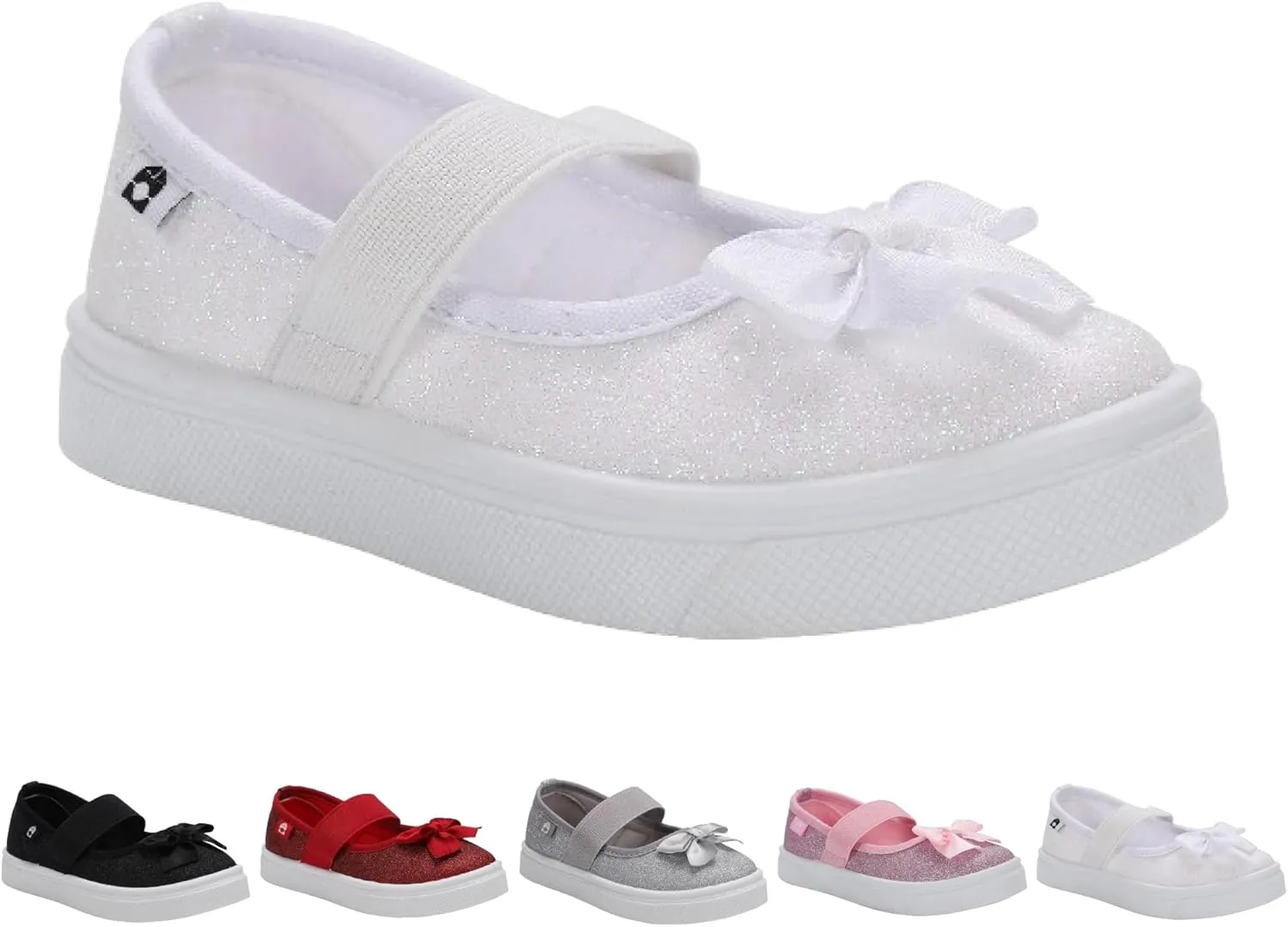 Oomphies Quinn Slip-On Mary Jane Shoes for Girls  Comfortable Elastic Strap, Cushioned Insole & Durable Rubber Sole