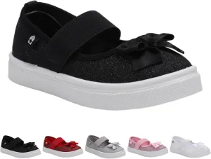 Oomphies Quinn Slip-On Mary Jane Shoes for Girls  Comfortable Elastic Strap, Cushioned Insole & Durable Rubber Sole