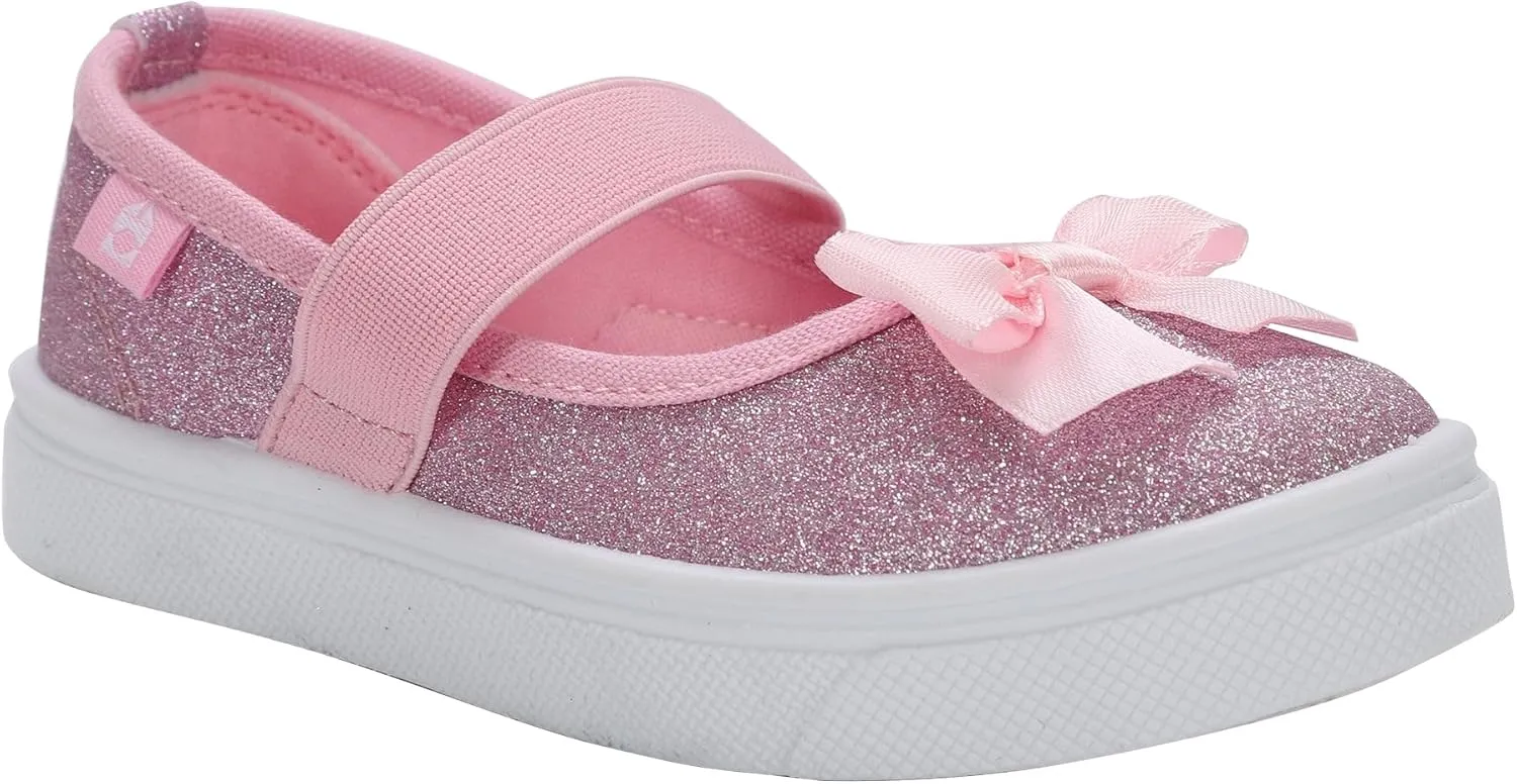 Oomphies Quinn Slip-On Mary Jane Shoes for Girls  Comfortable Elastic Strap, Cushioned Insole & Durable Rubber Sole