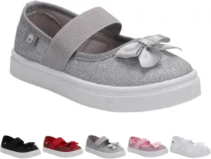 Oomphies Quinn Slip-On Mary Jane Shoes for Girls  Comfortable Elastic Strap, Cushioned Insole & Durable Rubber Sole