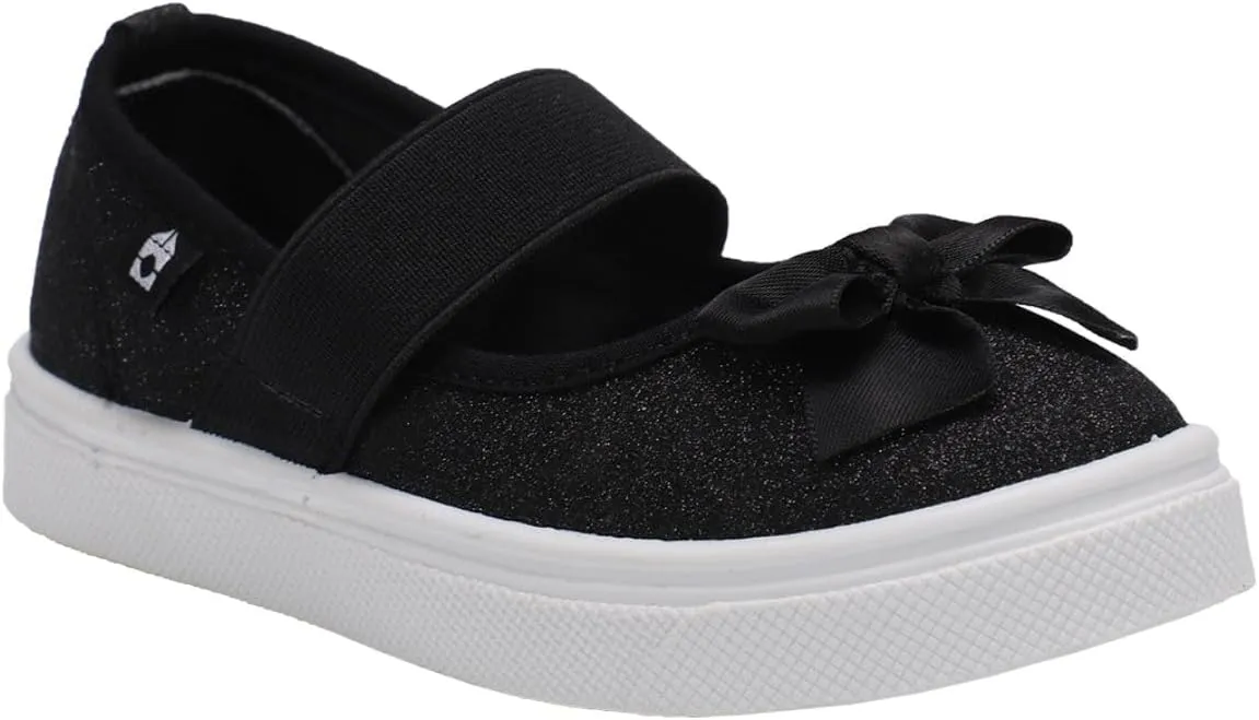 Oomphies Quinn Slip-On Mary Jane Shoes for Girls  Comfortable Elastic Strap, Cushioned Insole & Durable Rubber Sole