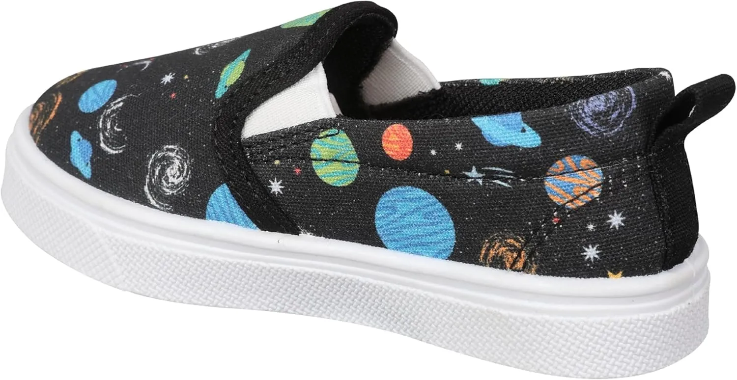 Oomphies Rascal Boys Slip-On Shoes, Comfortable Canvas Toddler Sneakers, Easy Pull-On, Durable & Breathable