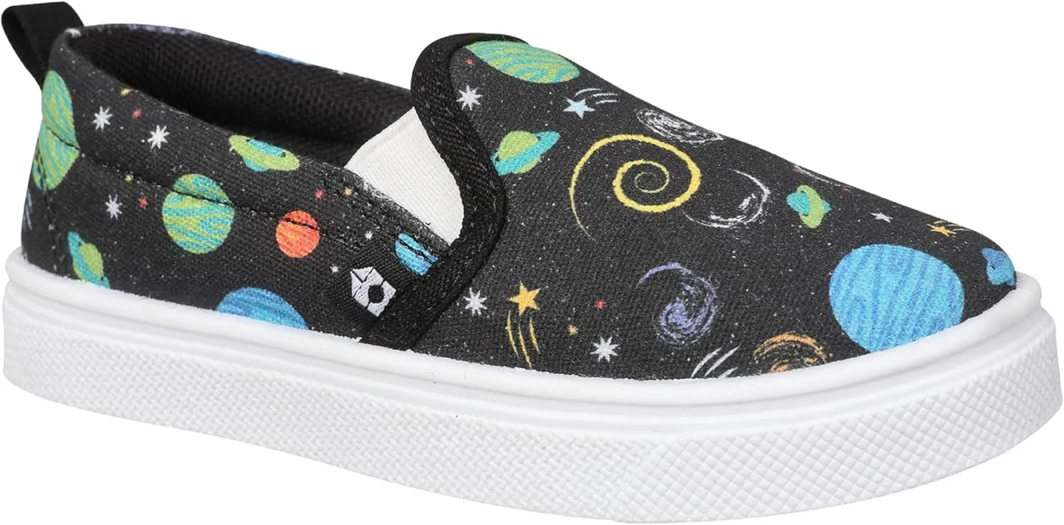 Oomphies Rascal Boys Slip-On Shoes, Comfortable Canvas Toddler Sneakers, Easy Pull-On, Durable & Breathable