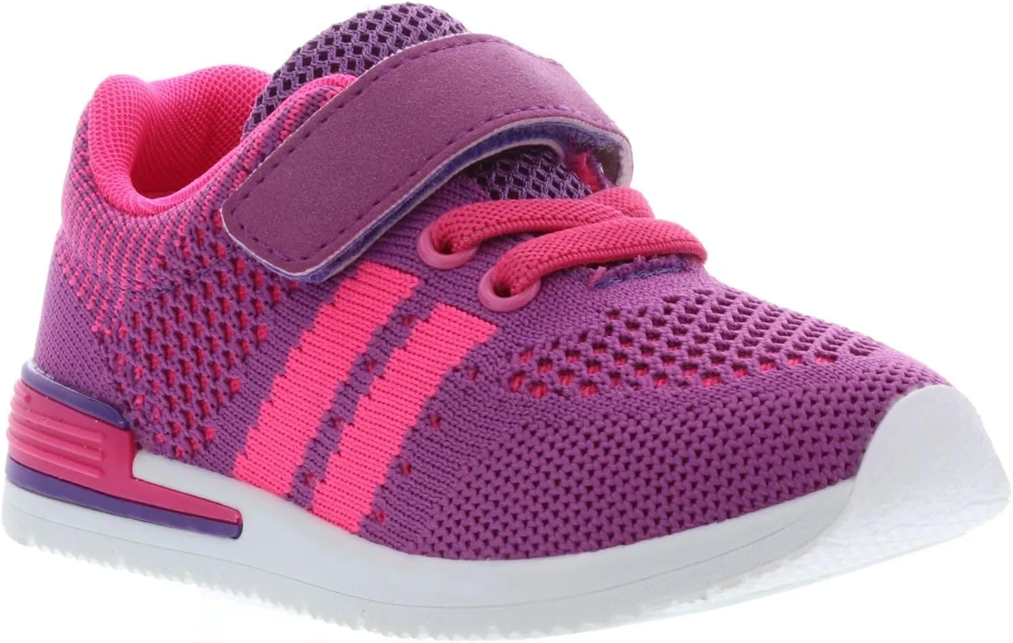 Oomphies Wynn Girls Athletic Sneakers  Breathable Knit Upper, Hook & Loop Closure, Cushioned Insole & Durable Design