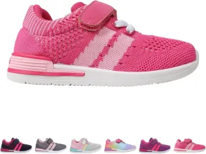 Oomphies Wynn Girls Athletic Sneakers  Breathable Knit Upper, Hook & Loop Closure, Cushioned Insole & Durable Design