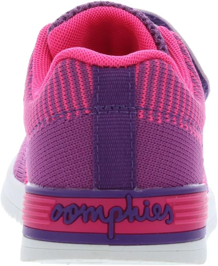 Oomphies Wynn Girls Athletic Sneakers  Breathable Knit Upper, Hook & Loop Closure, Cushioned Insole & Durable Design