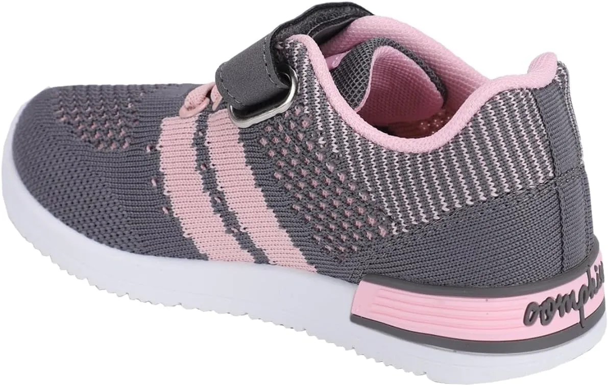 Oomphies Wynn Girls Athletic Sneakers  Breathable Knit Upper, Hook & Loop Closure, Cushioned Insole & Durable Design