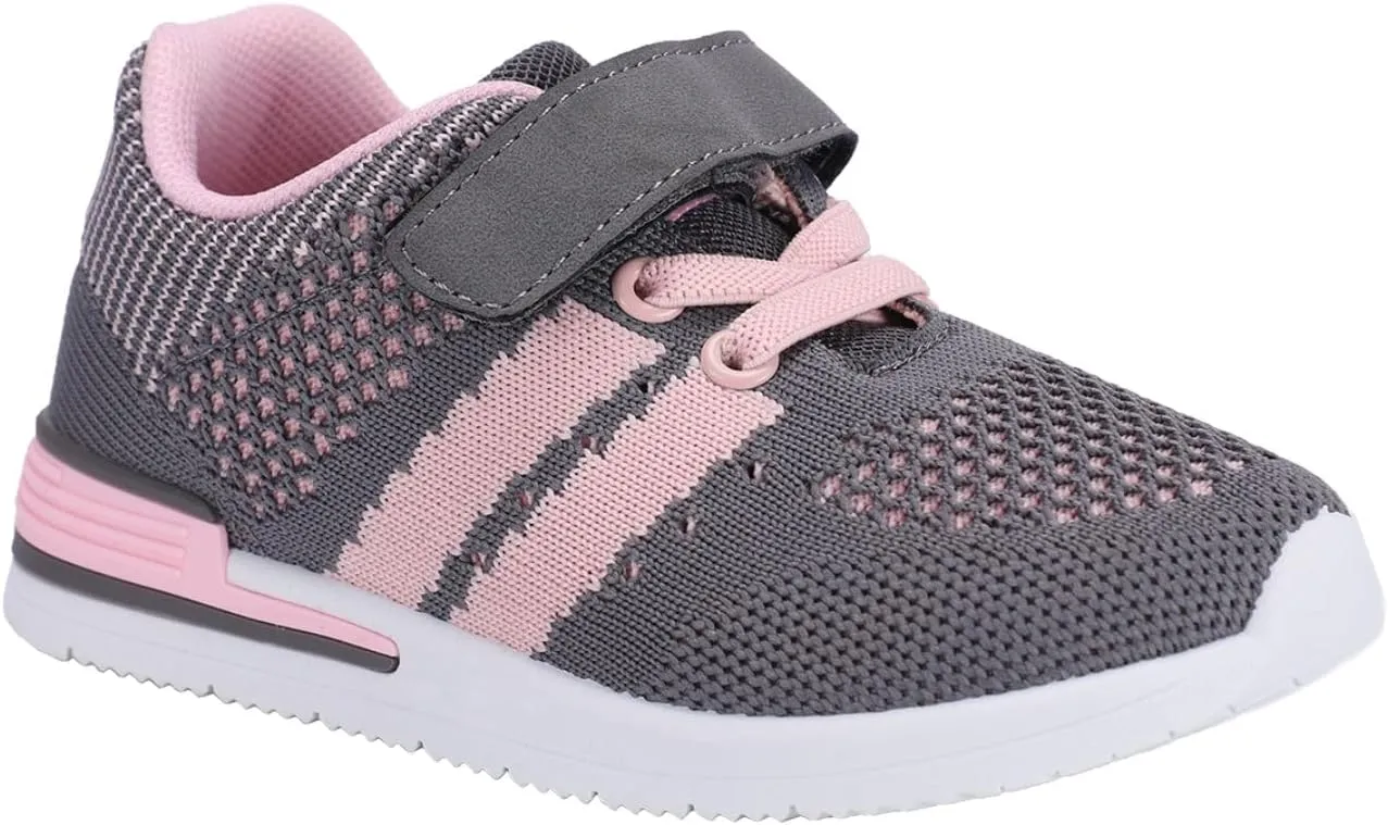 Oomphies Wynn Girls Athletic Sneakers  Breathable Knit Upper, Hook & Loop Closure, Cushioned Insole & Durable Design