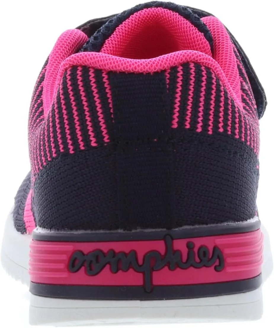 Oomphies Wynn Girls Athletic Sneakers  Breathable Knit Upper, Hook & Loop Closure, Cushioned Insole & Durable Design