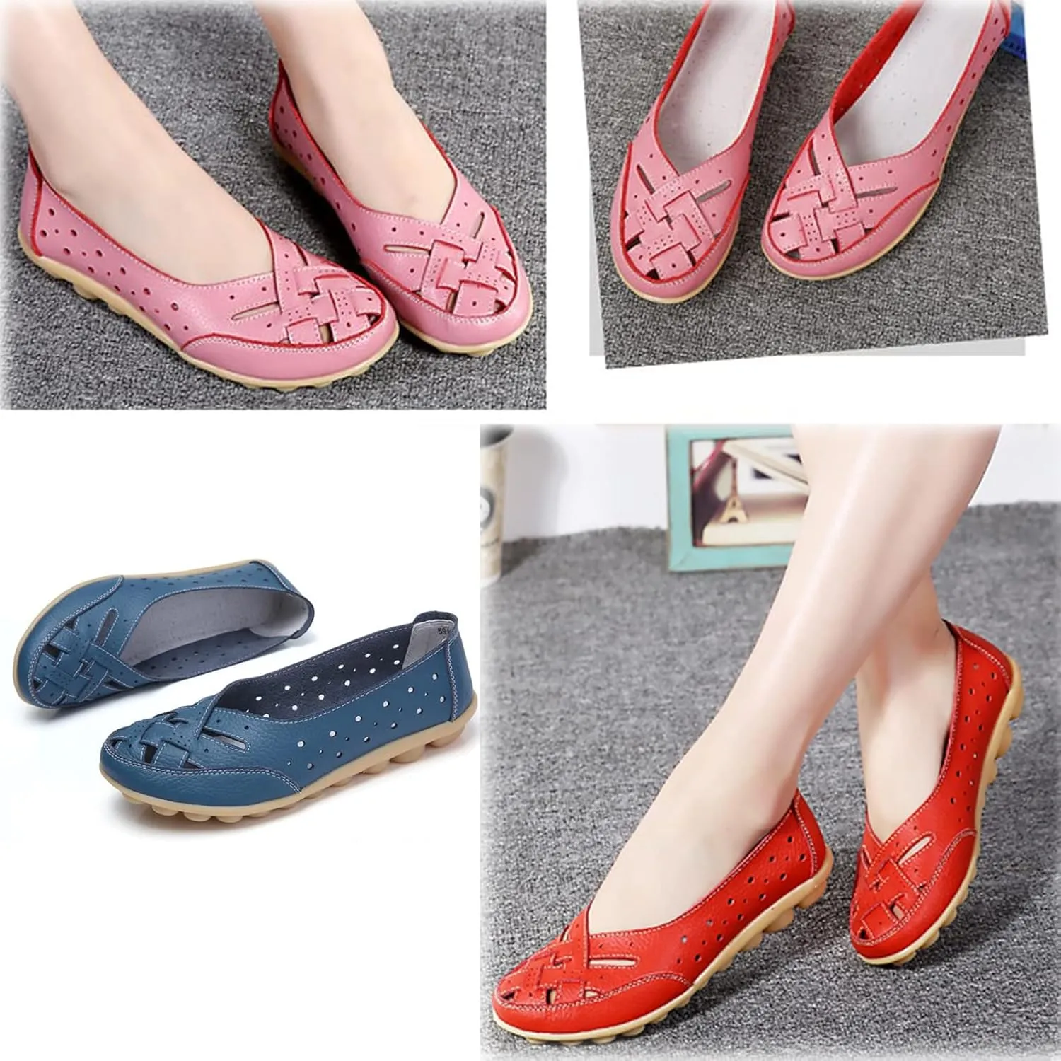 Orthopaedic Loafers in Breathable Leather,Owlkay Shoes for Women Slip Ons,Owlkay Orthopedic Shoes for Women