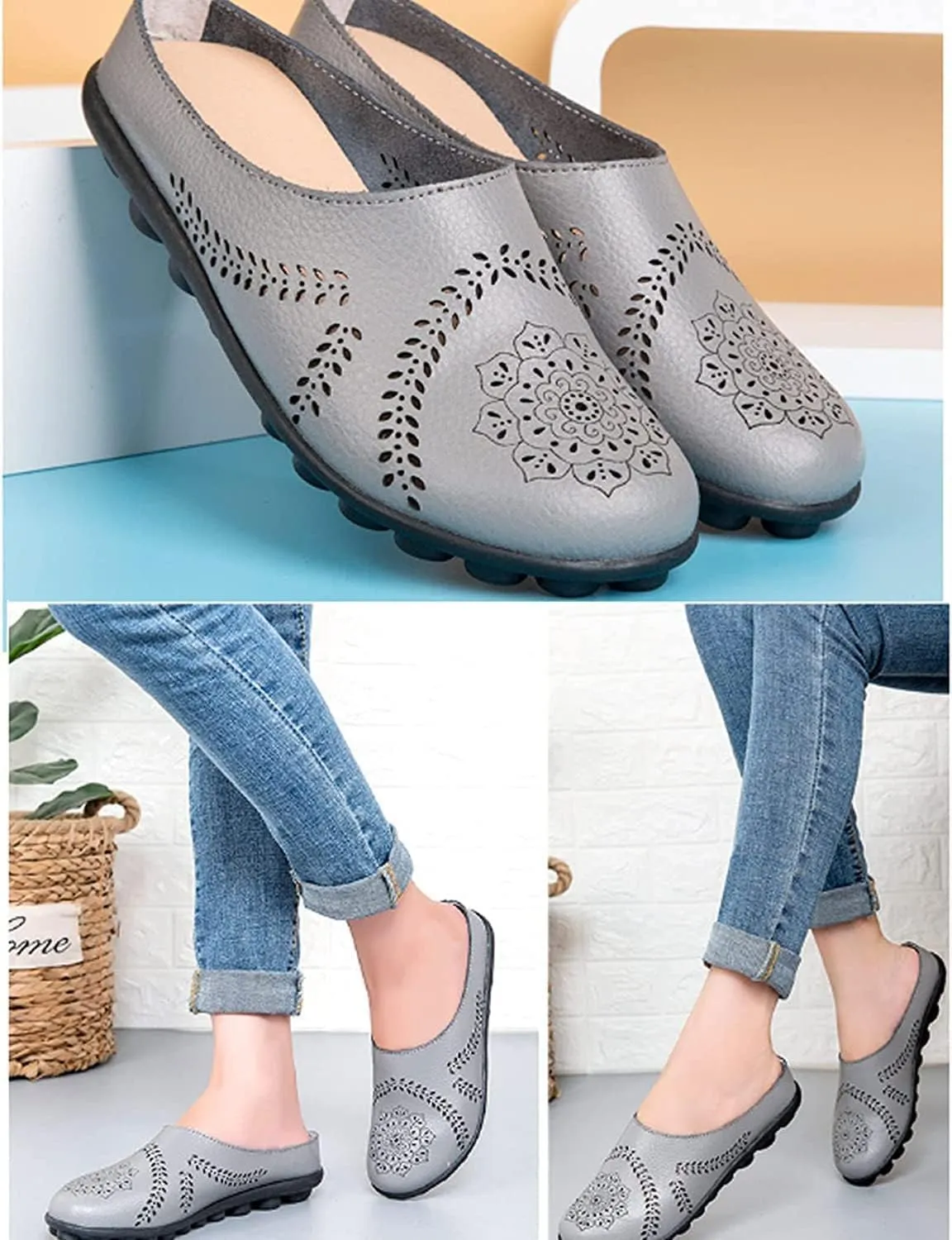 Owlkay Shoes for Women Owlkay Orthopedic Shoes for Women Slip Ons Casual All-Match Hollow Slippers
