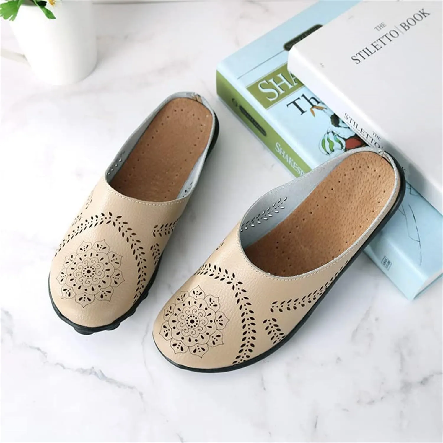Owlkay Shoes for Women Owlkay Orthopedic Shoes for Women Slip Ons Casual All-Match Hollow Slippers