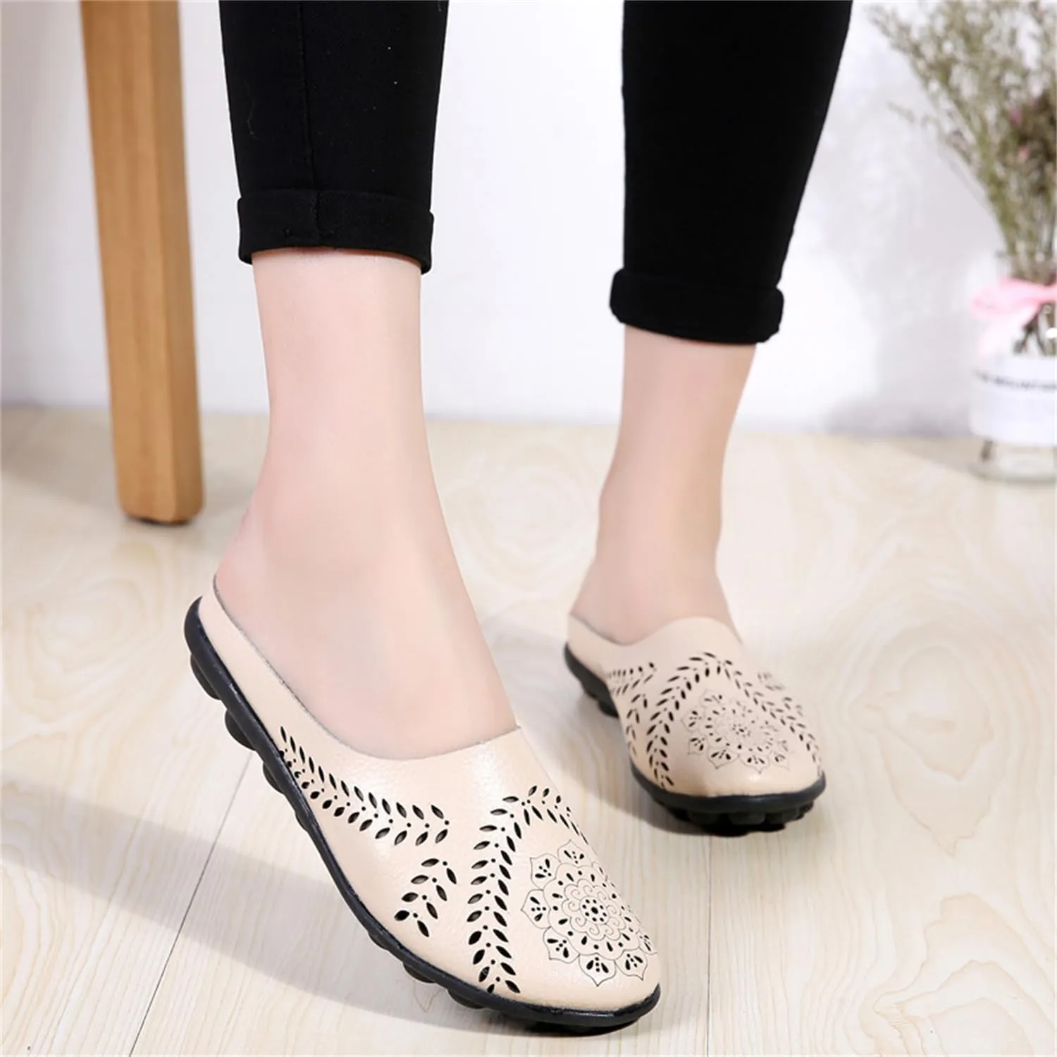 Owlkay Shoes for Women Owlkay Orthopedic Shoes for Women Slip Ons Casual All-Match Hollow Slippers