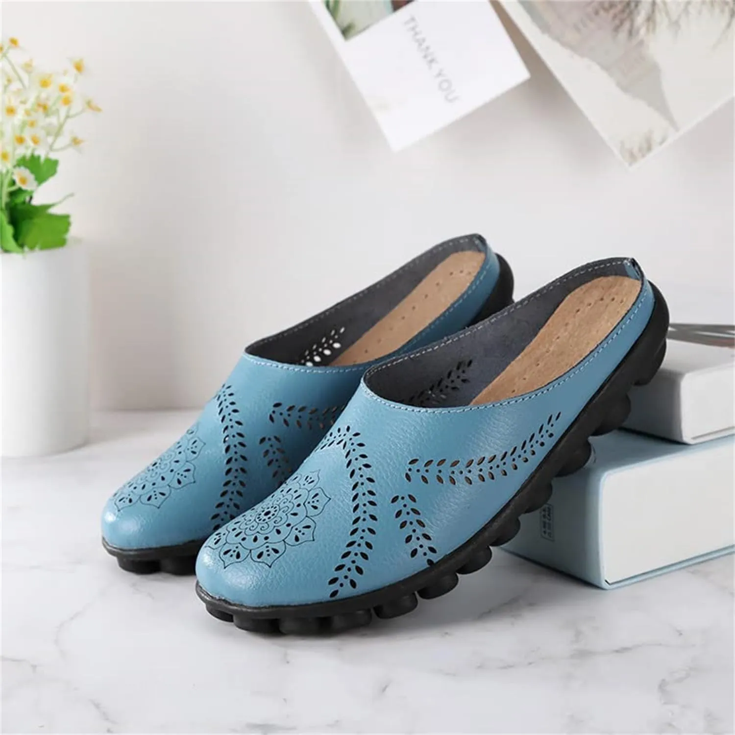 Owlkay Shoes for Women Owlkay Orthopedic Shoes for Women Slip Ons Casual All-Match Hollow Slippers