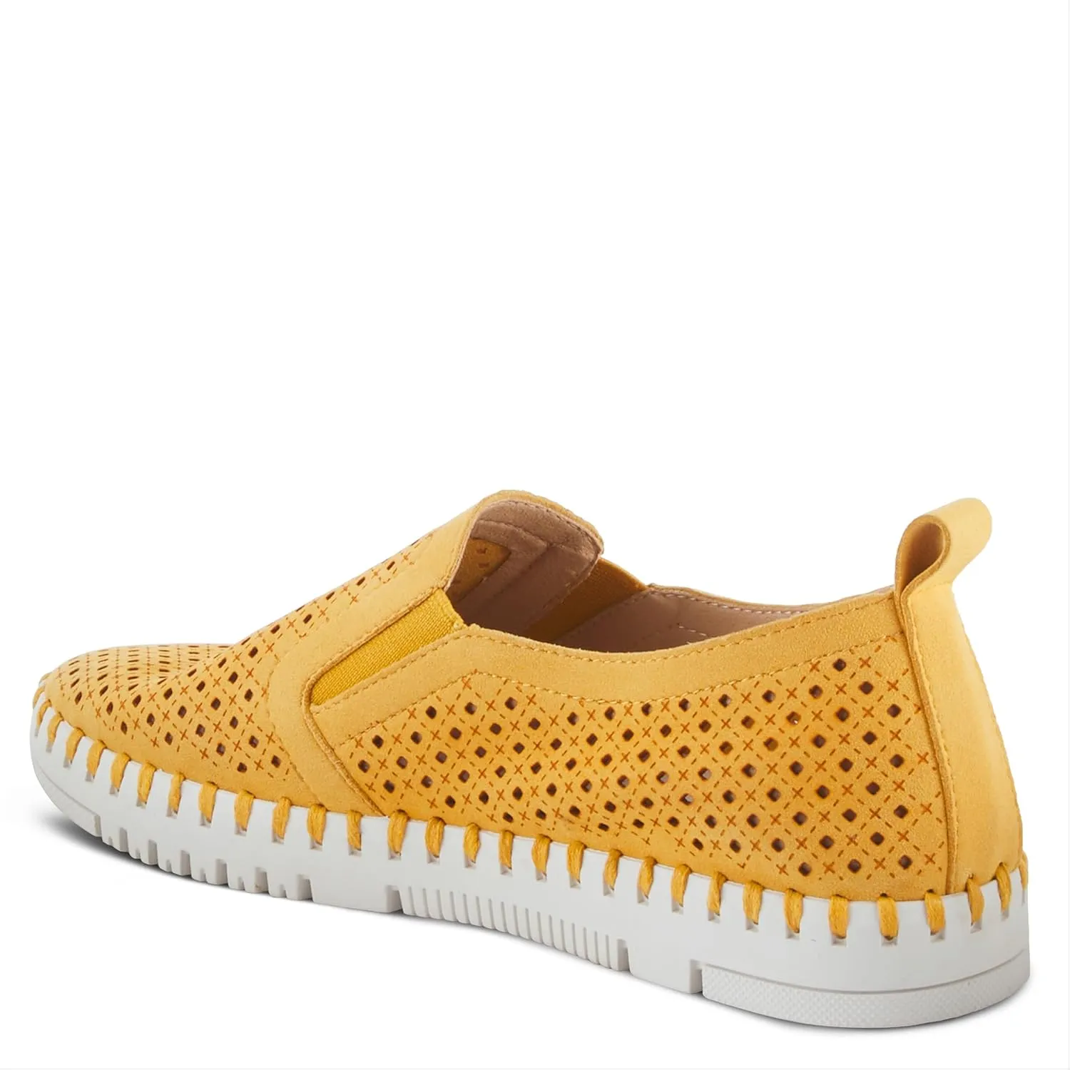 PATRIZIA Surfie Women's Slip-On Shoes – Perforated Microfiber with Leather Insole, Flexible Rubber Sole, and 1" Heel for All-Day Comfort
