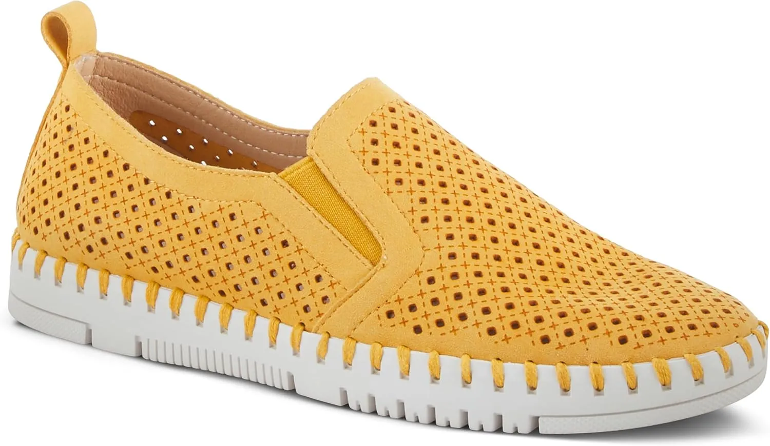 PATRIZIA Surfie Women's Slip-On Shoes – Perforated Microfiber with Leather Insole, Flexible Rubber Sole, and 1" Heel for All-Day Comfort