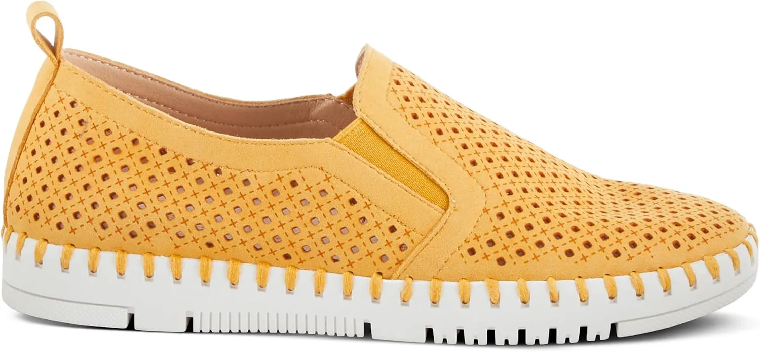 PATRIZIA Surfie Women's Slip-On Shoes – Perforated Microfiber with Leather Insole, Flexible Rubber Sole, and 1" Heel for All-Day Comfort