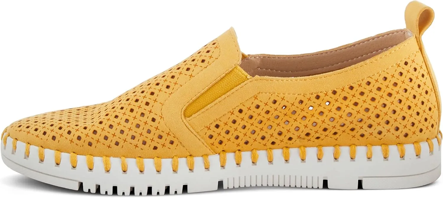 PATRIZIA Surfie Women's Slip-On Shoes – Perforated Microfiber with Leather Insole, Flexible Rubber Sole, and 1" Heel for All-Day Comfort