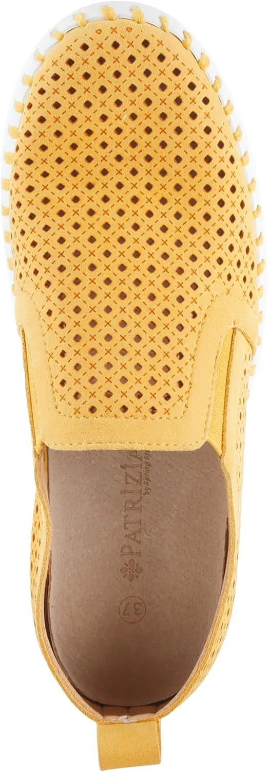 PATRIZIA Surfie Women's Slip-On Shoes – Perforated Microfiber with Leather Insole, Flexible Rubber Sole, and 1" Heel for All-Day Comfort