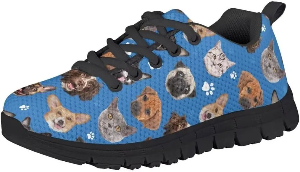 Pinupub Kids Tie Lace Sneakers for Boys Girls Non Slip Durable Running Athletic Tennis Sports Shoes