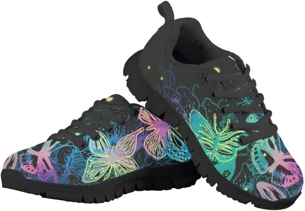 Pinupub Kids Tie Lace Sneakers for Boys Girls Non Slip Durable Running Athletic Tennis Sports Shoes