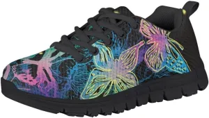 Pinupub Kids Tie Lace Sneakers for Boys Girls Non Slip Durable Running Athletic Tennis Sports Shoes