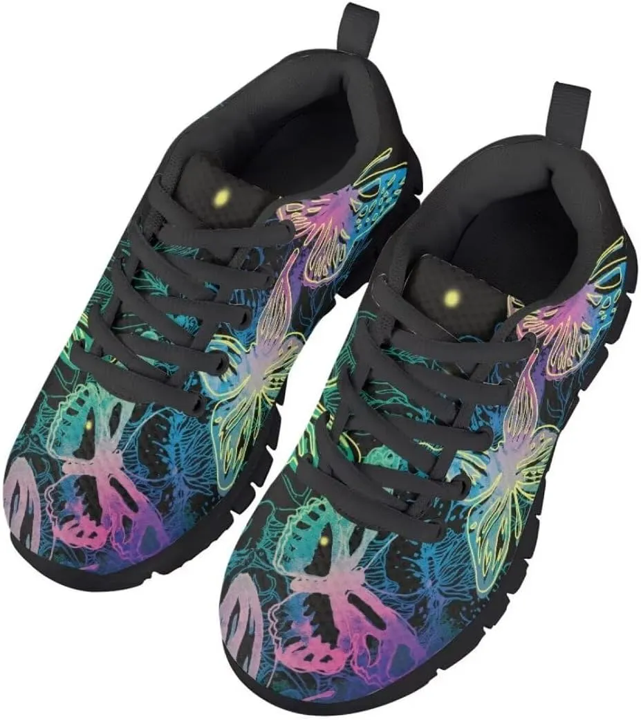 Pinupub Kids Tie Lace Sneakers for Boys Girls Non Slip Durable Running Athletic Tennis Sports Shoes