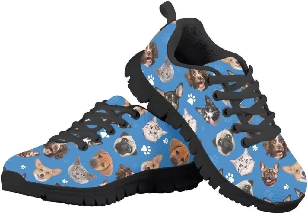 Pinupub Kids Tie Lace Sneakers for Boys Girls Non Slip Durable Running Athletic Tennis Sports Shoes