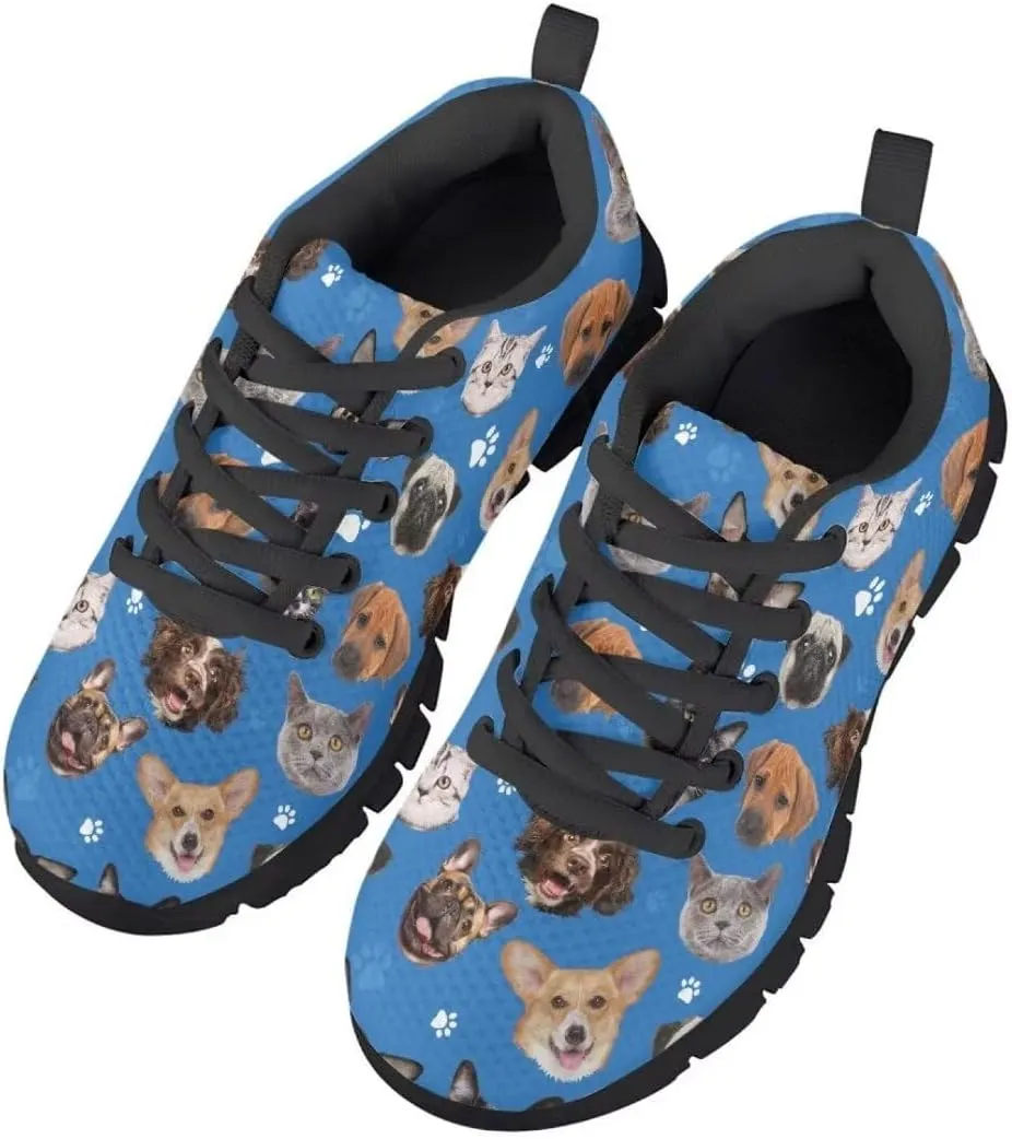 Pinupub Kids Tie Lace Sneakers for Boys Girls Non Slip Durable Running Athletic Tennis Sports Shoes