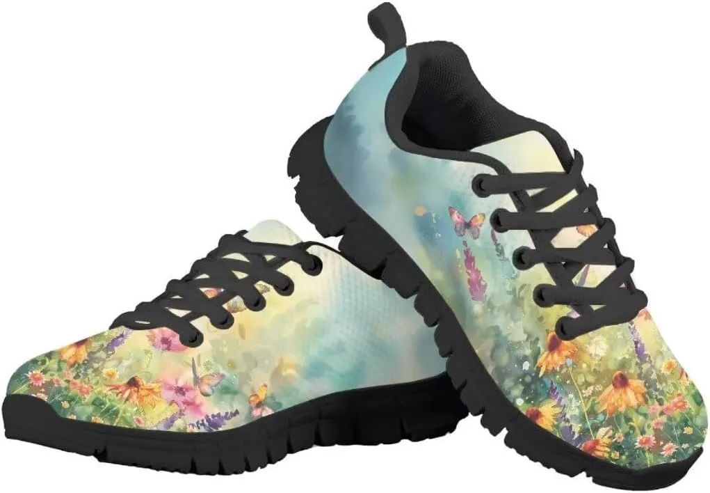 Pinupub Kids Tie Lace Sneakers for Boys Girls Non Slip Durable Running Athletic Tennis Sports Shoes