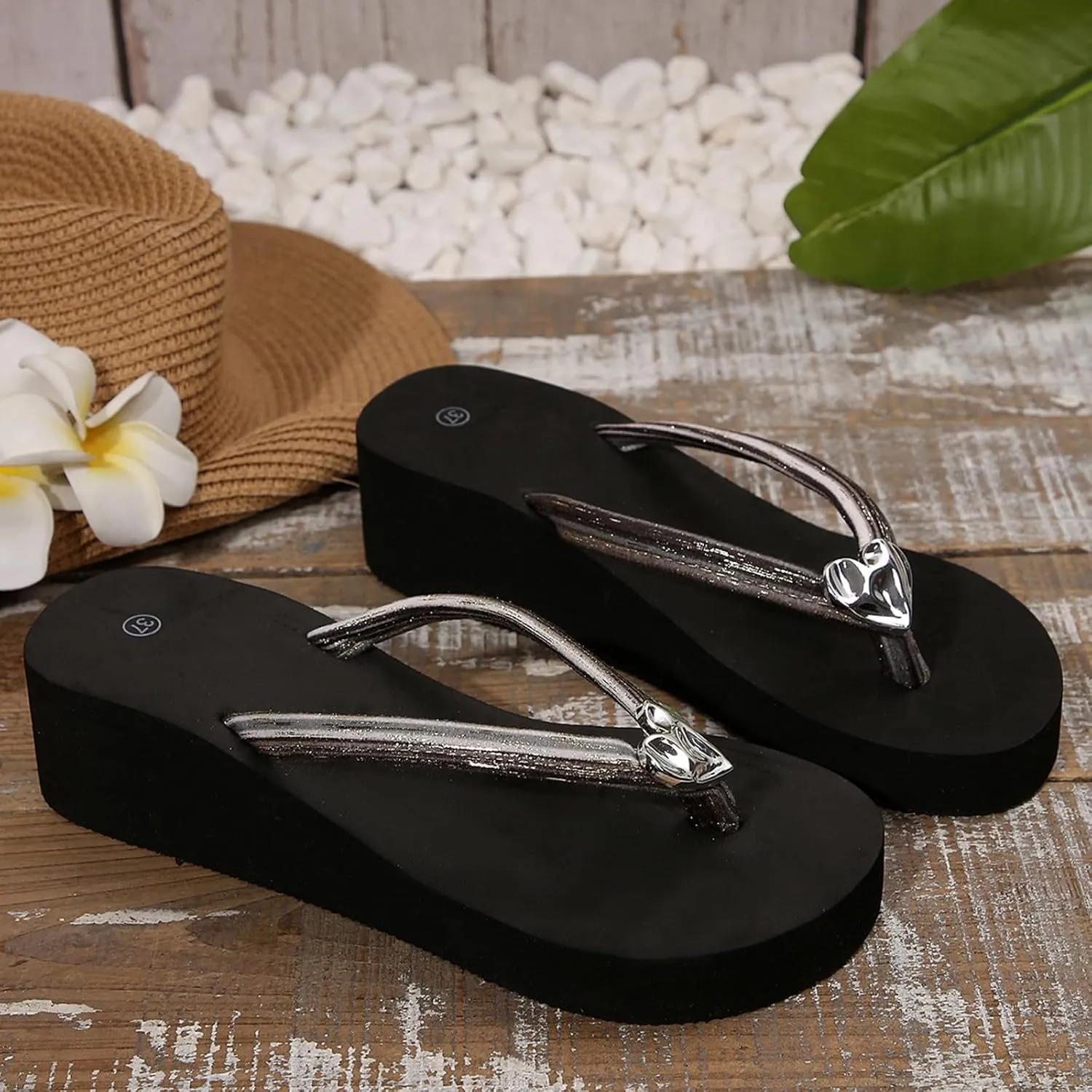 Platform Flip Flop for Women Slip on Wedge Sandals Women Open Toe Comfortable Boho Arch Support Summer Beach Shoes