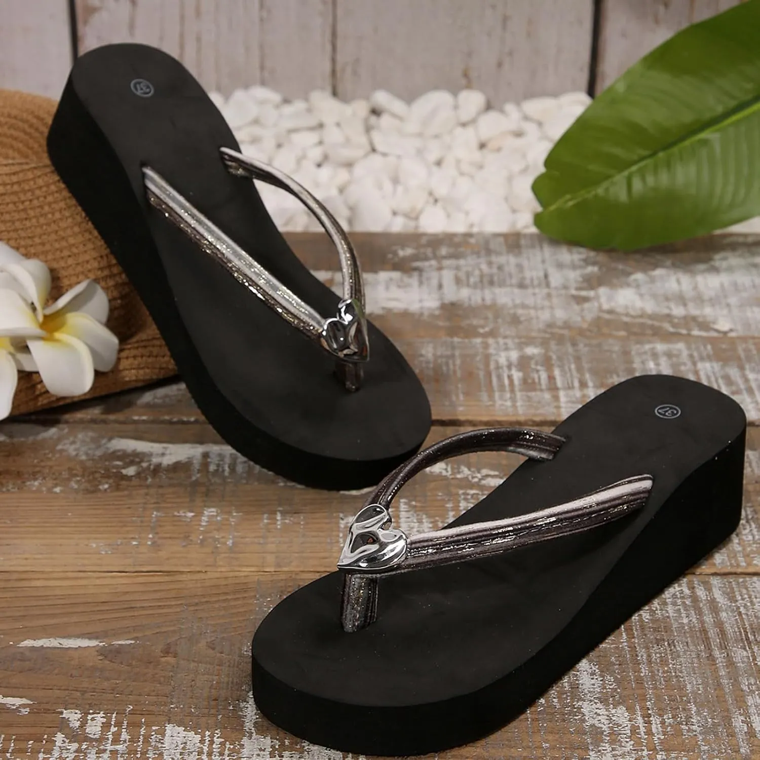 Platform Flip Flop for Women Slip on Wedge Sandals Women Open Toe Comfortable Boho Arch Support Summer Beach Shoes