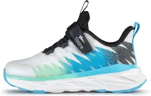 Running Shoes for Little Kids (4 to 8 Years) - Boys Girls - Comfortable & Lightweight Sneakers with Strap Closure - for School, Sports, Athletics, Gym Size 2.5Y US White/Blue/Green