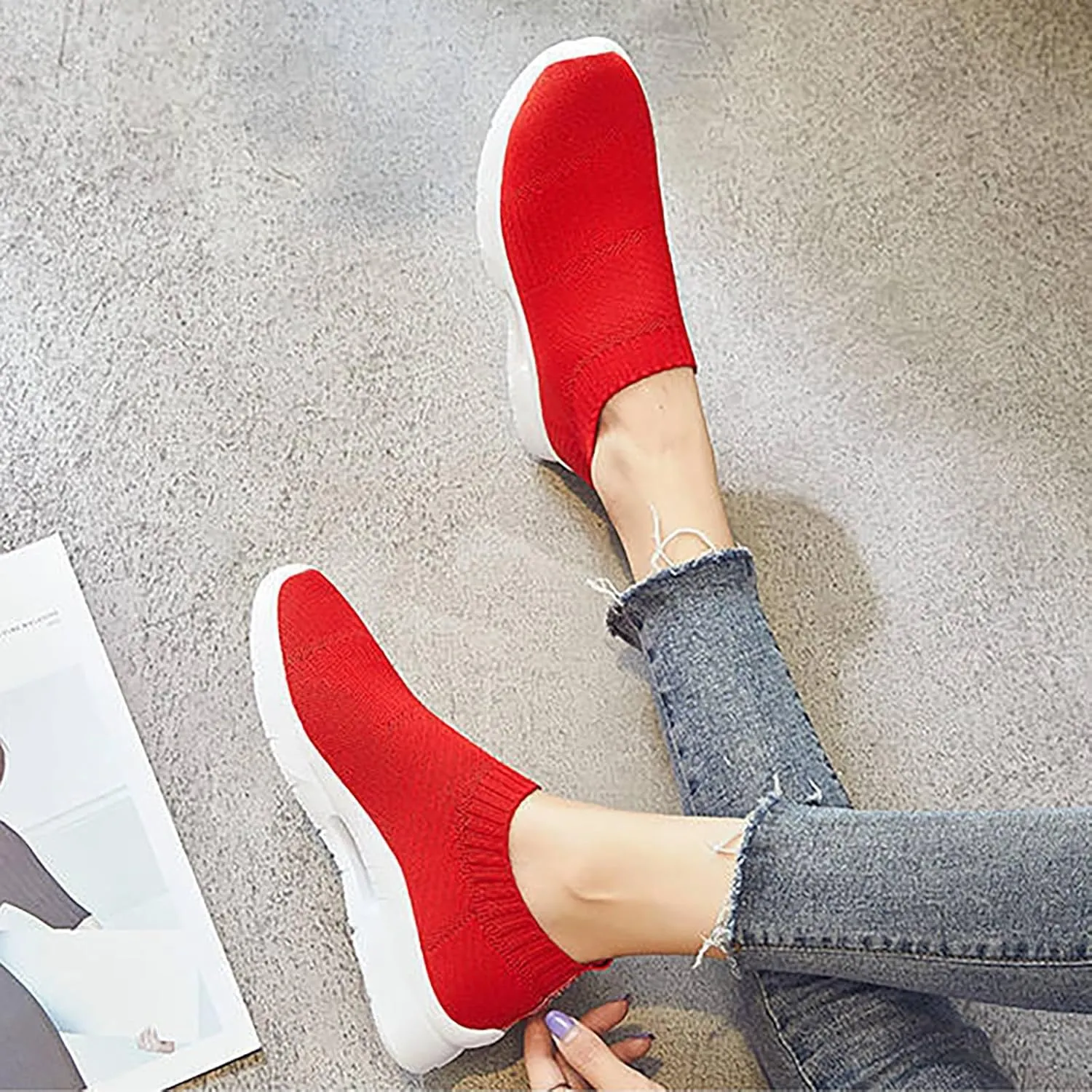 Running Shoes for Women Casual Men Casual Dress Shoes Fashion Sneakers Sneakers Walking Memory Foam Athletic Red Tennis Shoe Loafers Dress Shoe