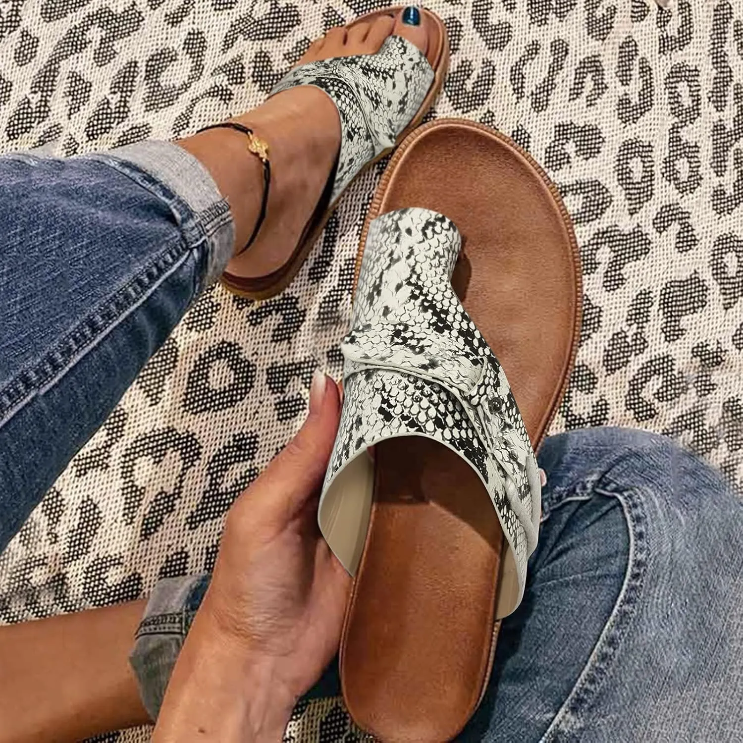 Sandalias para Mujer Elegantes, Flip Flops for Women Summer Beach Casual Sandals Comfortable Comfy Flip Flops
